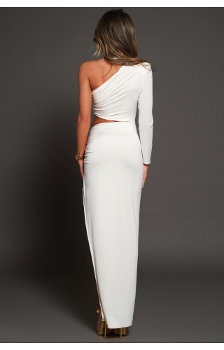 Cut-out one-shoulder long dress